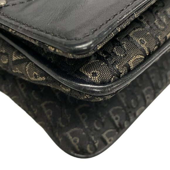 Auth DIOR/ChristianDior Street Chic/Trotter Black Jacquard Leather Shoulder Bag - Picture 4 of 16